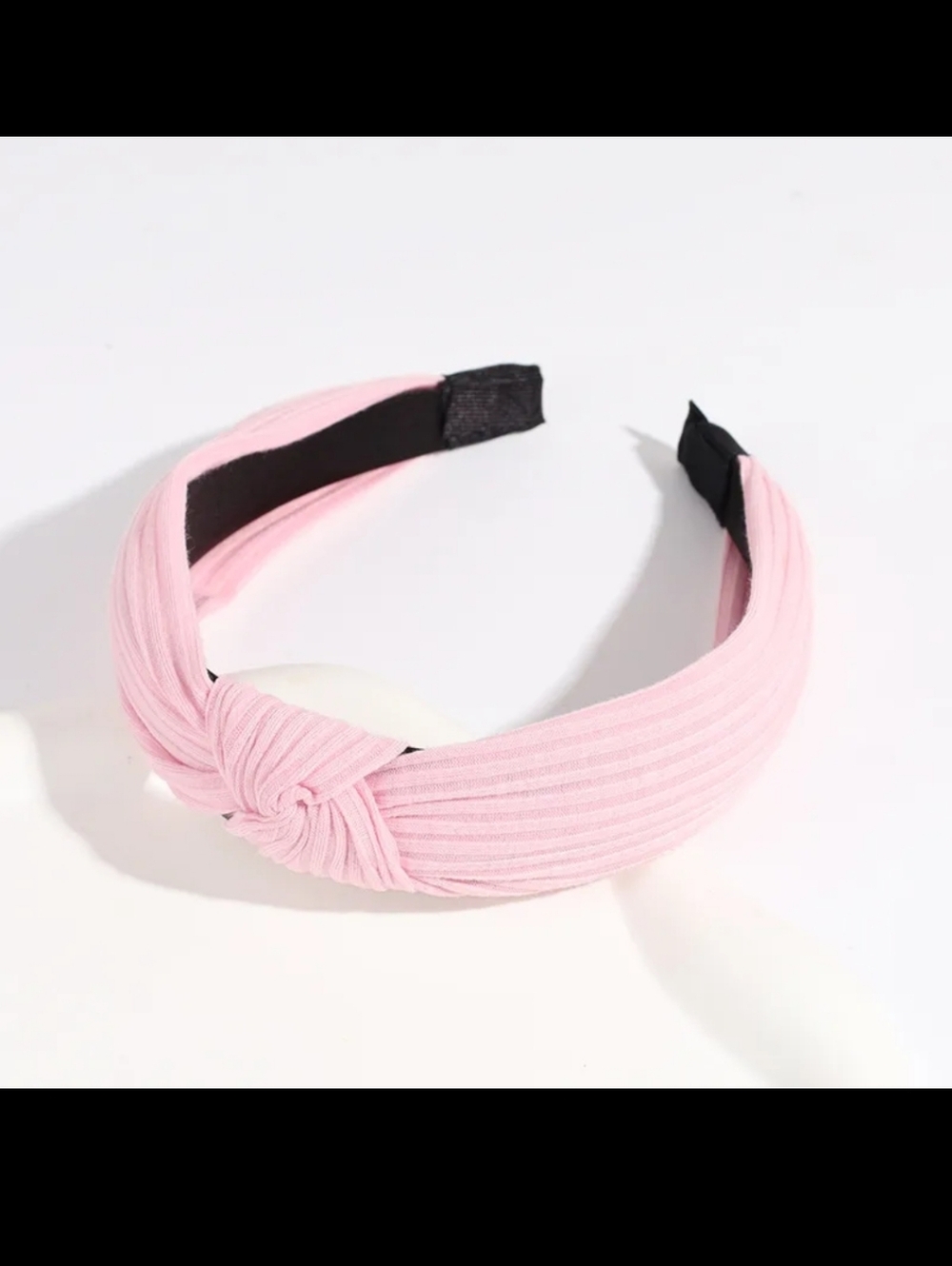Unbranded Pink Knotted Ribbed Headband